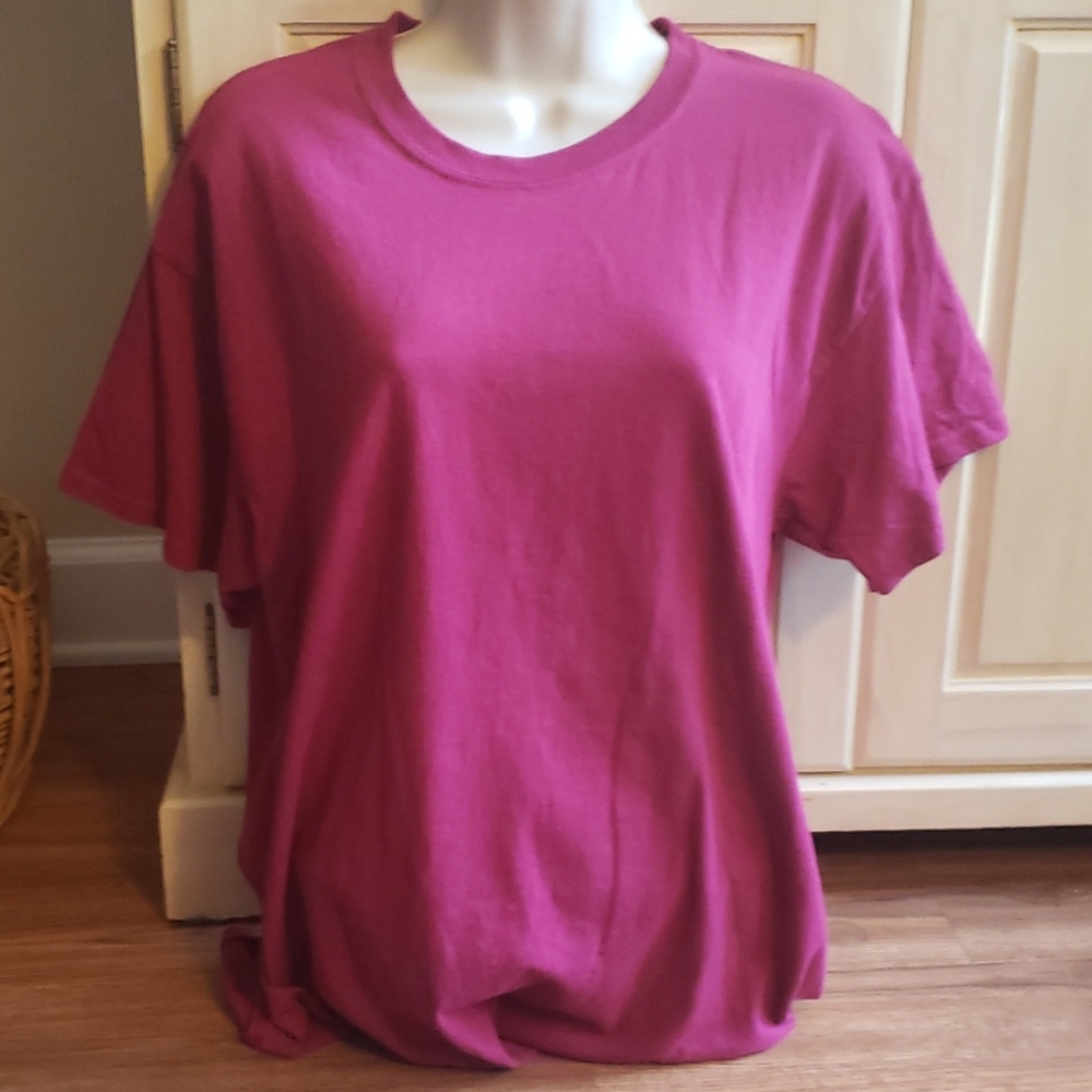 Gildan Burgundy Purple Crew Neck Classic Tee